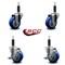 Service Caster 3.5'' Blue Poly Wheel Swivel 1'' Expanding Stem Caster Set 2 Brakes, 4PK SCC-EX20S3514-PPUB-BLUE-2-TLB-2-1 - alternate 2